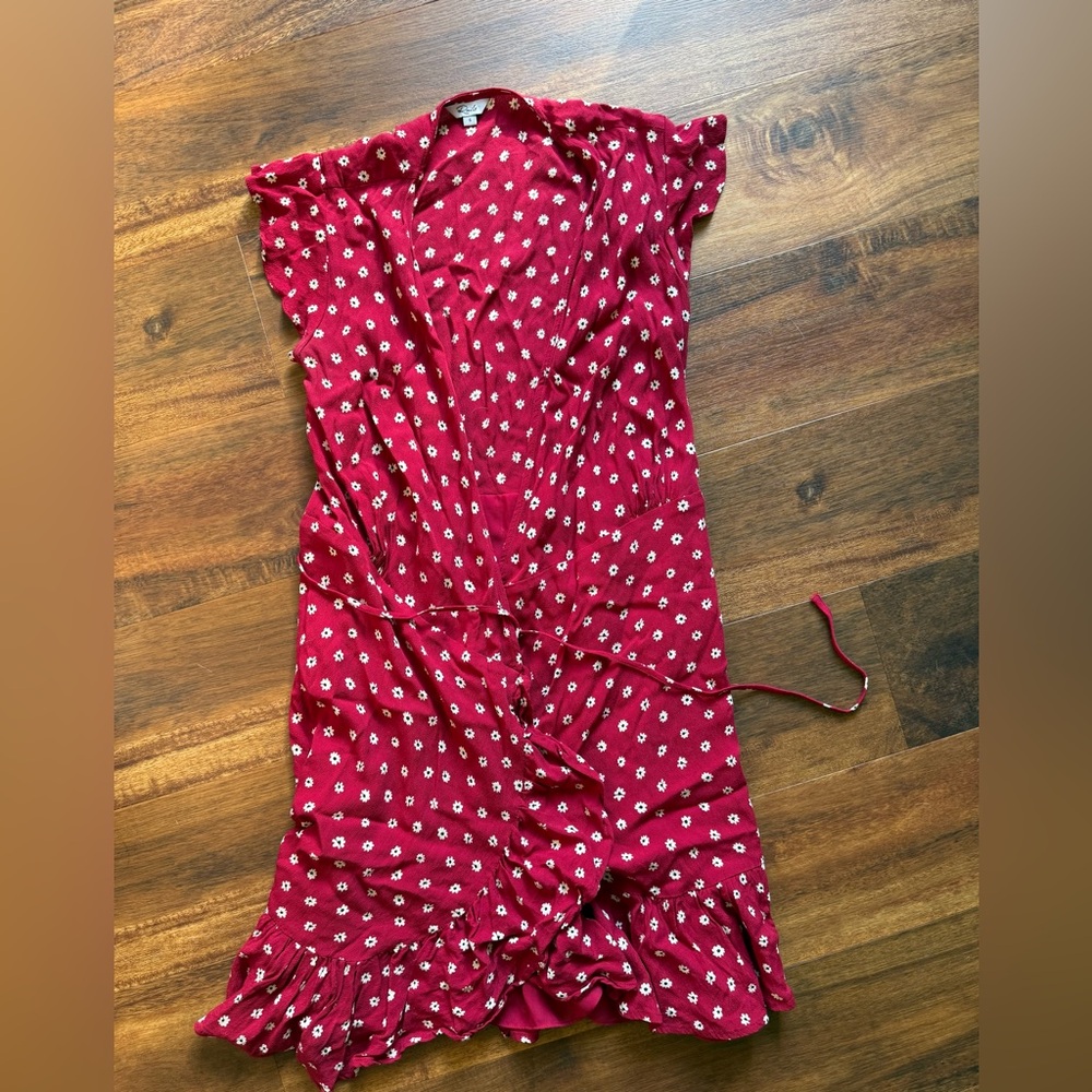 Rails Red and white Wrap Dress Mini
